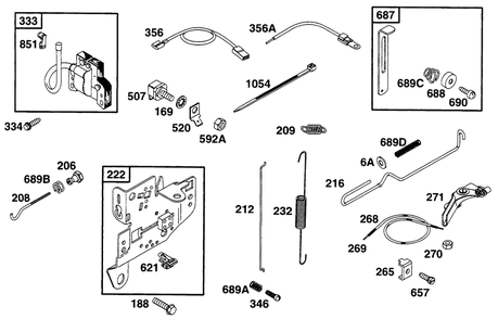 Controls, Elect Diagram and Parts List for 190412-6130-XX  Briggs and Stratton Engine
